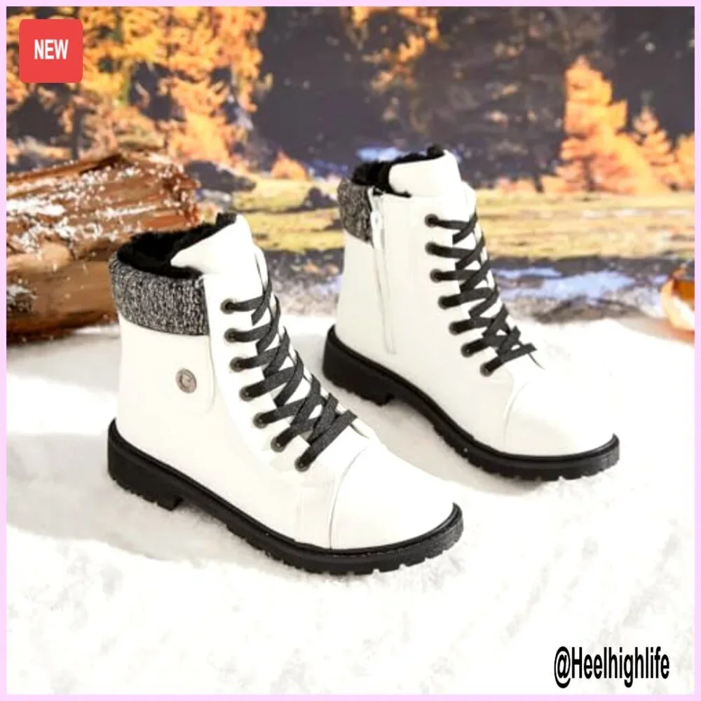 Women's Winter Snow Boots Fur Lined Water-Resistant Ankle Booties Zipper